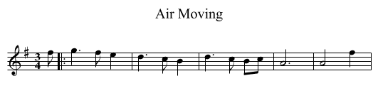 Air Moving - staff notation