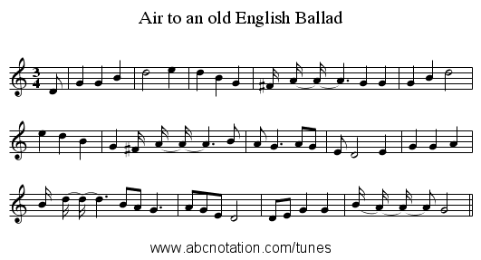 Air to an old English Ballad - staff notation