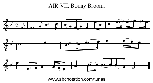 AIR VII. Bonny Broom. - staff notation