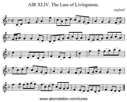 AIR XLIV. The Lass of Livingstone. - staff notation