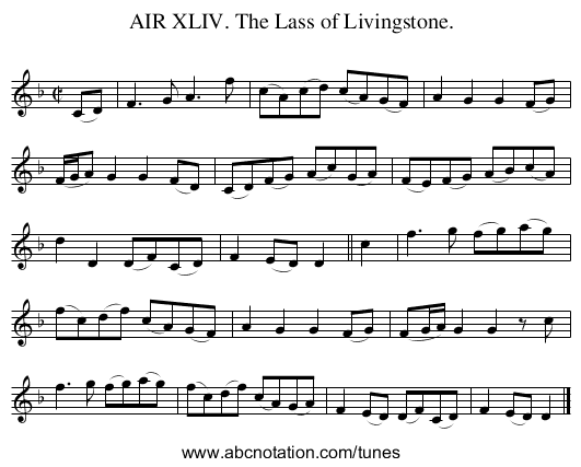AIR XLIV. The Lass of Livingstone. - staff notation