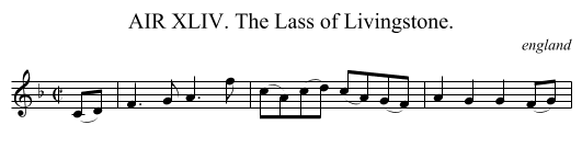 AIR XLIV. The Lass of Livingstone. - staff notation