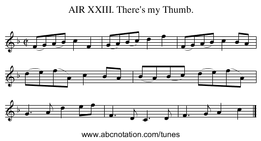 AIR XXIII. There's my Thumb. - staff notation