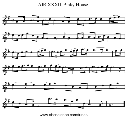 AIR XXXII. Pinky House. - staff notation