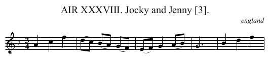AIR XXXVIII. Jocky and Jenny [3]. - staff notation