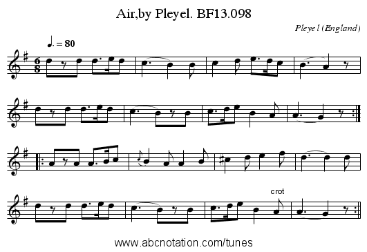 Air,by Pleyel. BF13.098 - staff notation