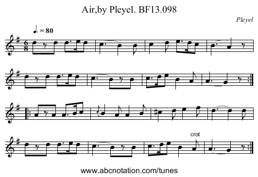Air,by Pleyel. BF13.098 - staff notation