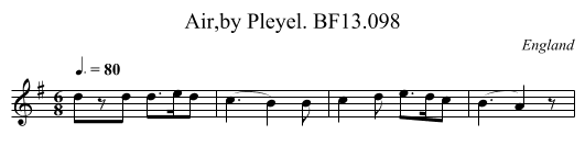 Air,by Pleyel. BF13.098 - staff notation