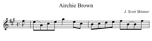 Airchie Brown - staff notation