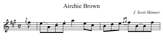 Airchie Brown - staff notation