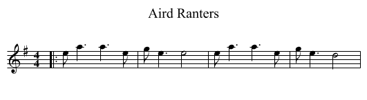 Aird Ranters - staff notation