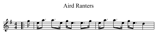 Aird Ranters - staff notation