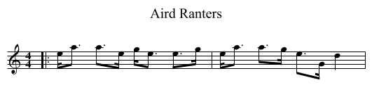 Aird Ranters - staff notation