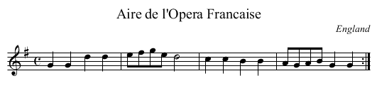 Aire de l'Opera Francaise - staff notation