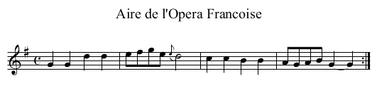 Aire de l'Opera Francoise - staff notation