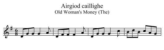 Airgiod caillighe - staff notation