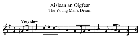 Aislean an Oigfear - staff notation