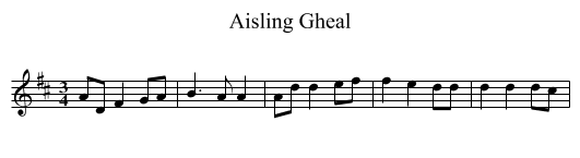 Aisling Gheal - staff notation