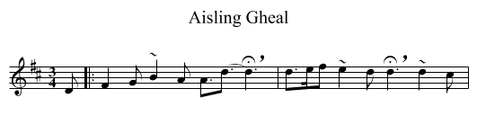 Aisling Gheal - staff notation