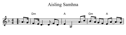 Aisling Samhna - staff notation