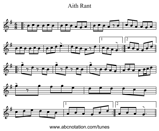 Aith Rant - staff notation
