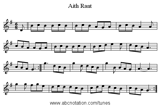 Aith Rant - staff notation