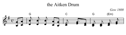 Aitken Drum, the  - staff notation