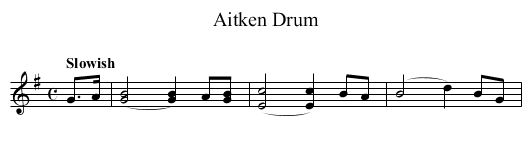 Aitken Drum - staff notation