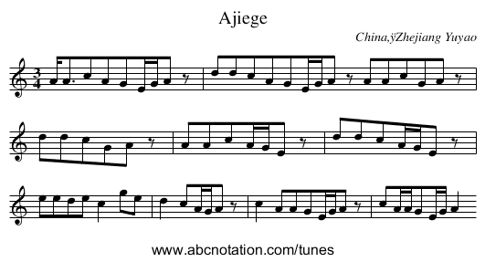 Ajiege - staff notation
