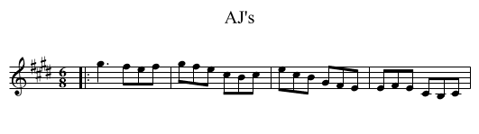 AJ's - staff notation