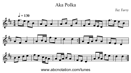 Aka Polka - staff notation