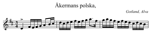 &Aring;kermans polska, - staff notation