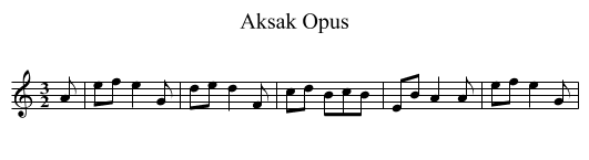 Aksak Opus - staff notation