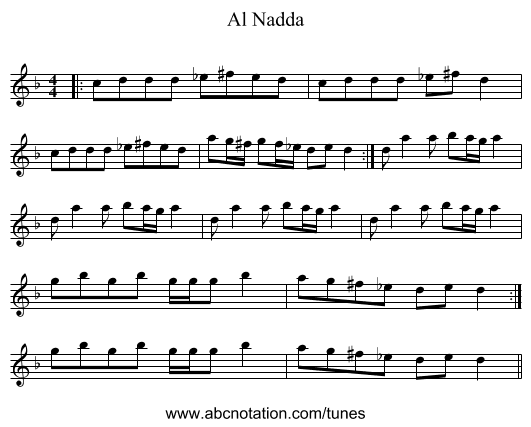 Al Nadda - staff notation