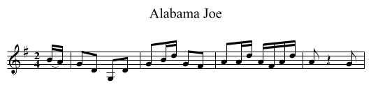 Alabama Joe - staff notation