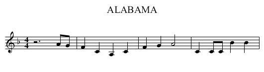 ALABAMA - staff notation