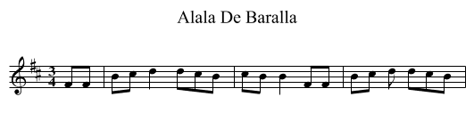 Alala De Baralla - staff notation