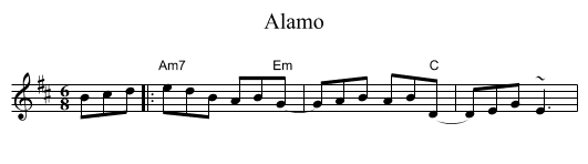 Alamo - staff notation