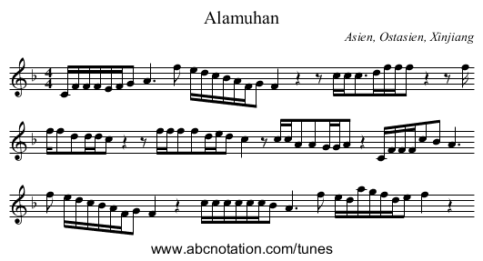 Alamuhan - staff notation