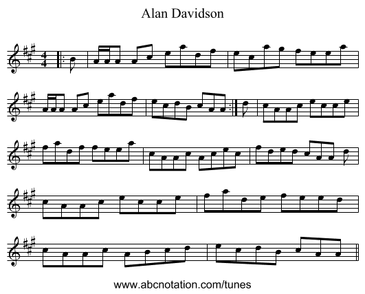 Alan Davidson - staff notation