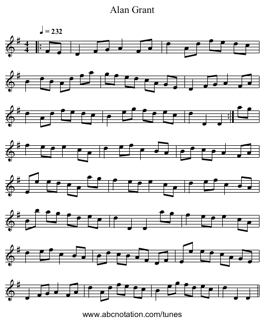 Alan Grant - staff notation