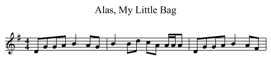 Alas, My Little Bag - staff notation