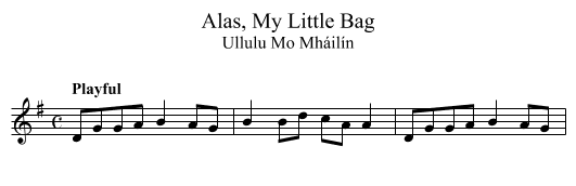 Alas, My Little Bag - staff notation