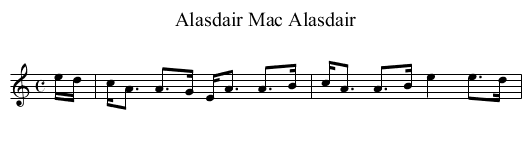 Alasdair Mac Alasdair - staff notation