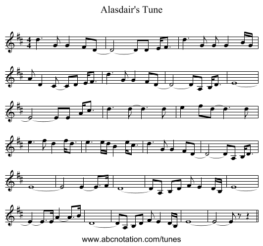 Alasdair's Tune - staff notation