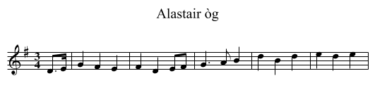 Alastair òg - staff notation