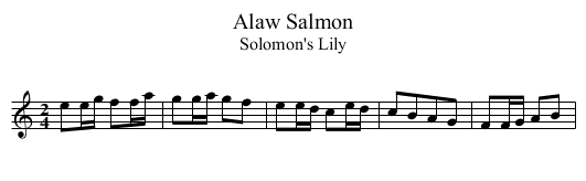 Alaw Salmon - staff notation