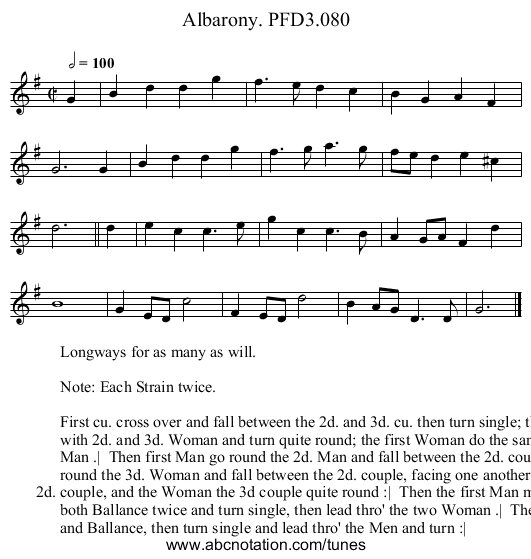 Albarony. PFD3.080 - staff notation