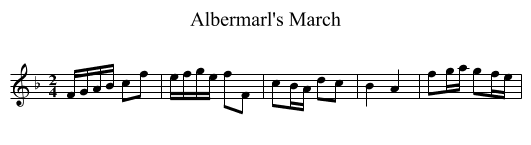 Albermarl's March - staff notation