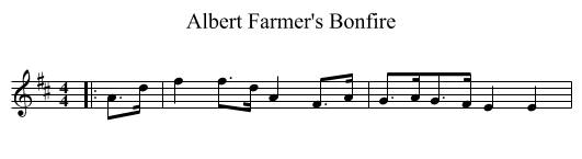 Albert Farmer's Bonfire - staff notation